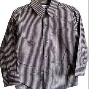 Calvin Klein NWT Slim Fit Long Sleeve Boys 5T Dark Striped Dress Shirt